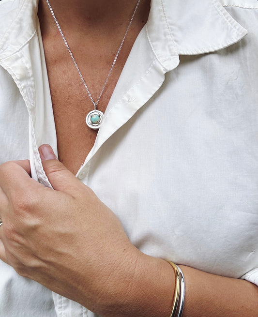 Cycles Pendant with Turquoise