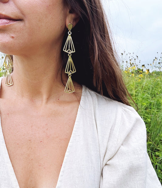 Sunbeam Earrings - Triple